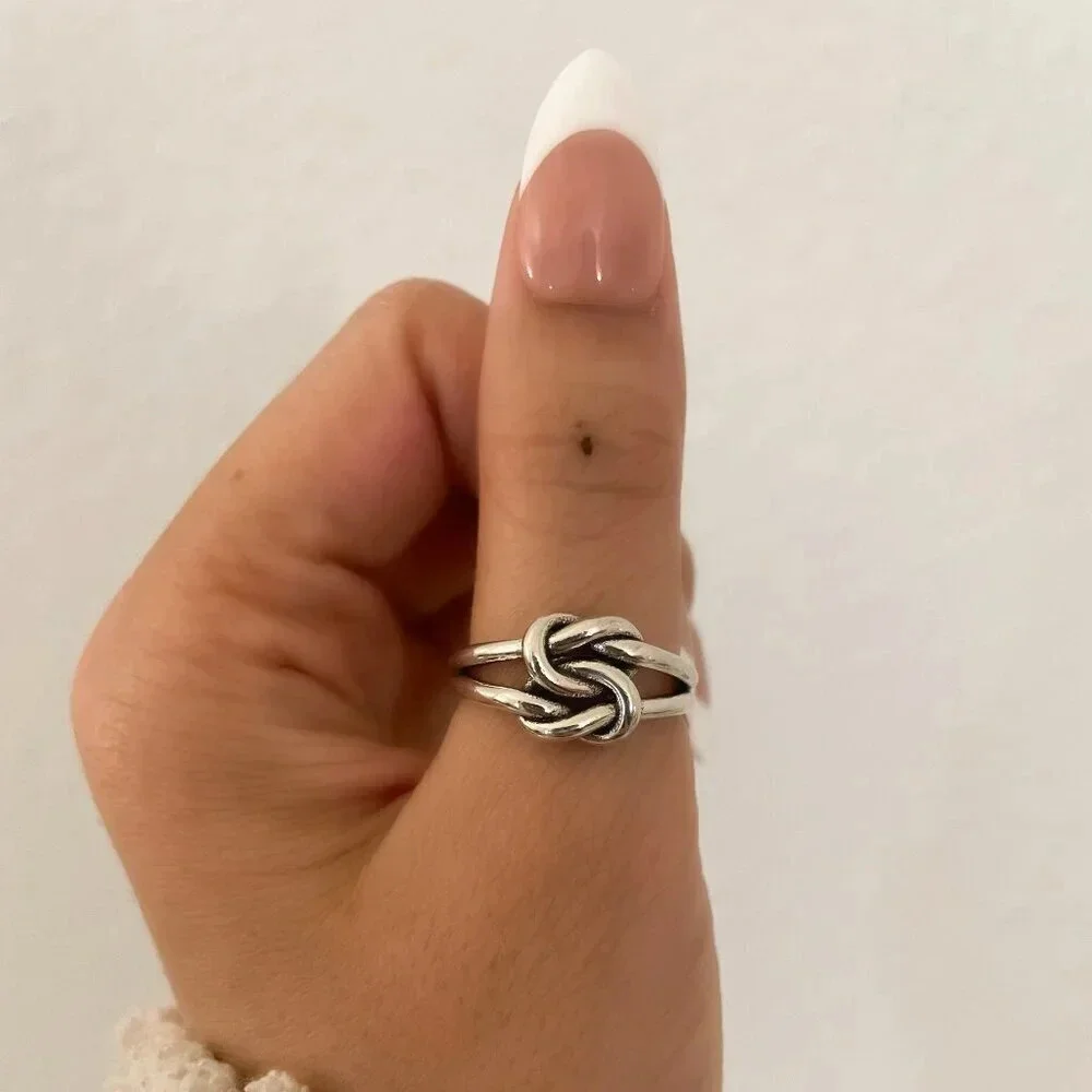 925 Sterling Silver Knot Ring Dainty Ring Twist Ring Minimalist Ring Band
